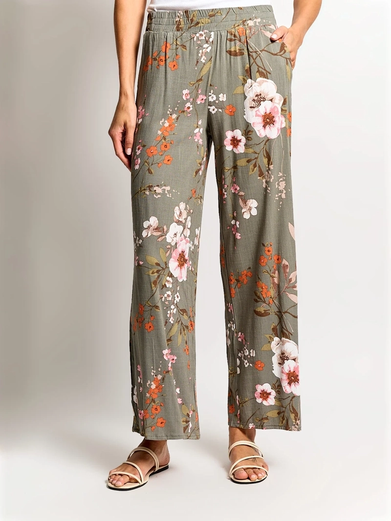 PANTALÓN MUJER AZIZ LINO ESTAMPADO - 2
