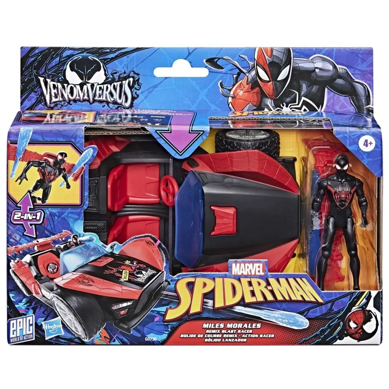 FIGURA DE ACCIÓN MARVEL SPIDERMAN VENOM VERSUS EPIC WORLD OF ACTION BÓLIDO LANZADOR MILES MORALES - 5
