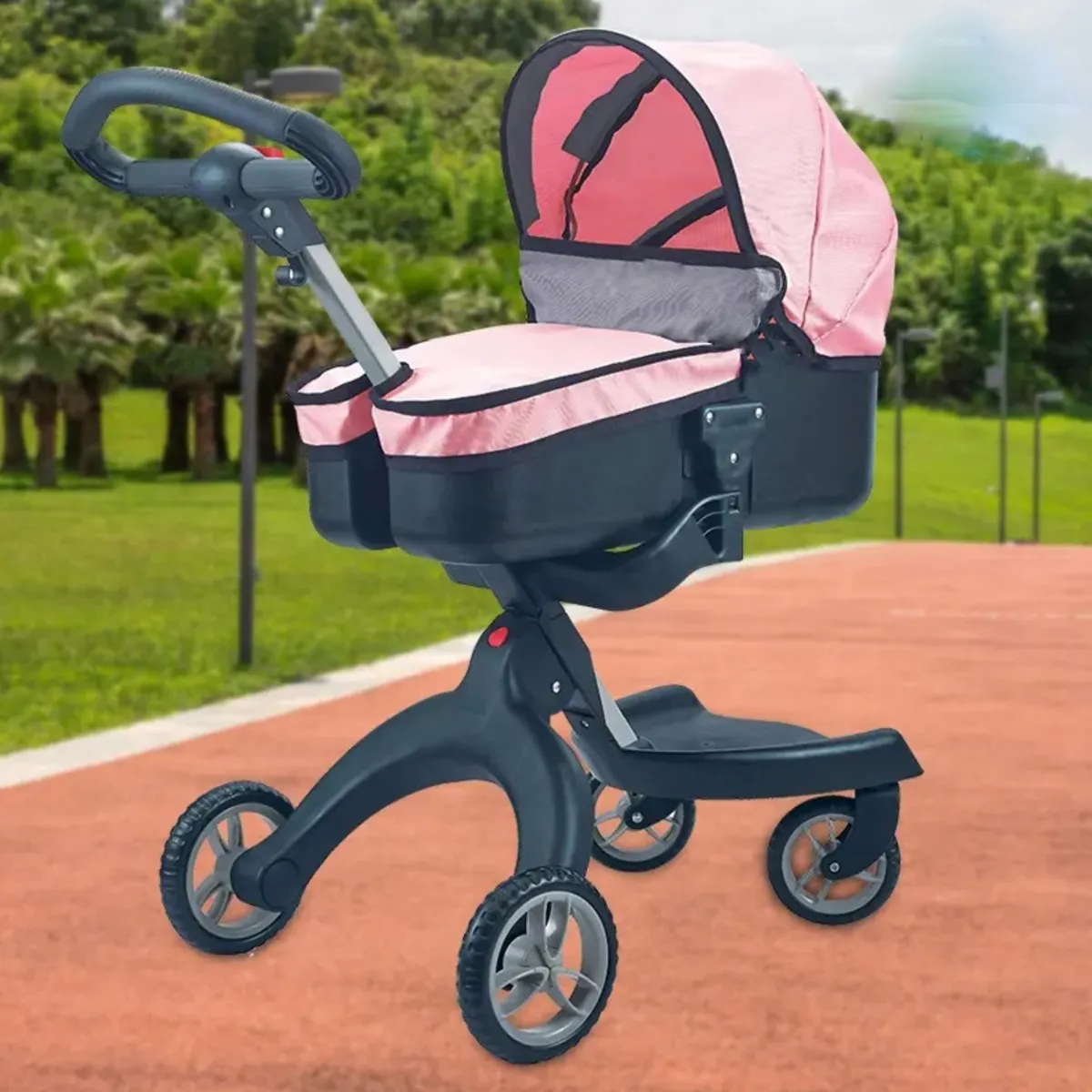 COCHE CUNA KIDSCOOL JUGUETE PARA MUÑECA ROSADO - 4