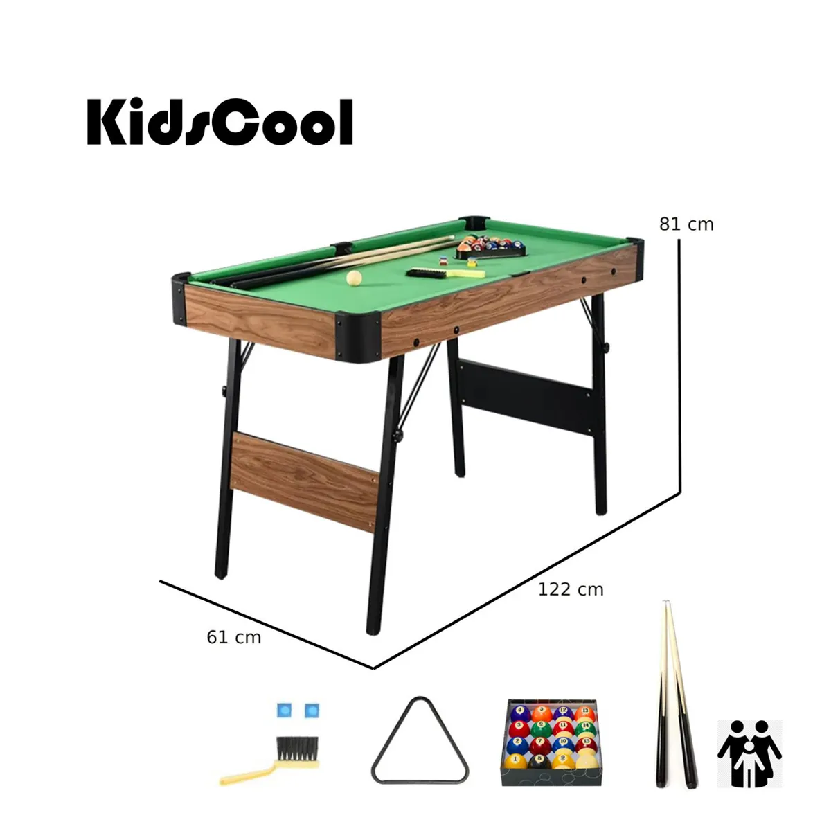MESA DE POOL KIDSCOOL 48 81 X 61 X 122 CM VERDE - 6