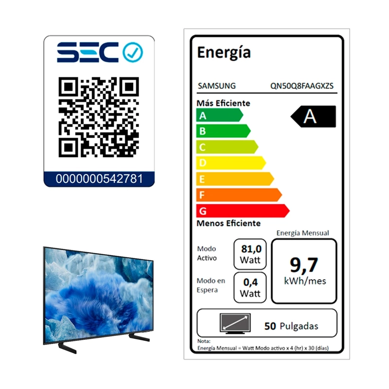 SMART TV SAMSUNG QLED 4K UHD 50 Q8F VISION AI - 10