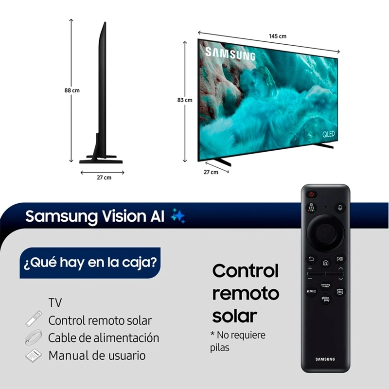 SMART TV SAMSUNG QLED 4K UHD 65” Q7FA VISION AI - 3