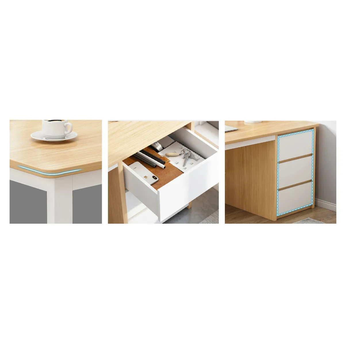 ESCRITORIO TODO PRODUCTOS EJECUTIVO METAL 3 CAJONES BEIGE - 4
