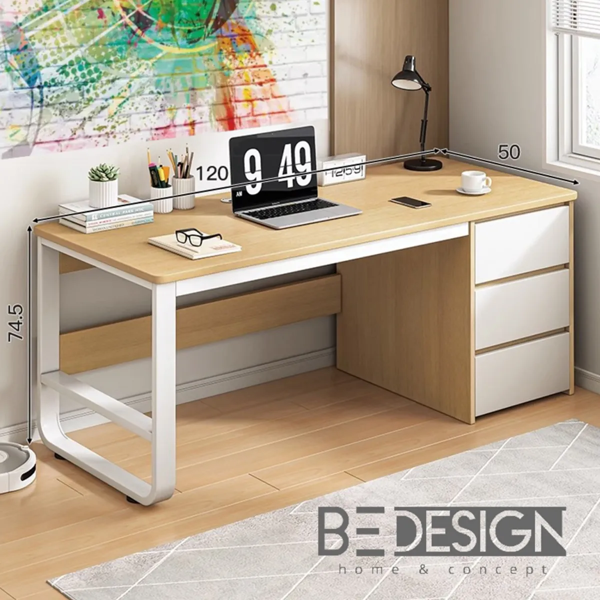 ESCRITORIO TODO PRODUCTOS EJECUTIVO METAL 3 CAJONES BEIGE - 6