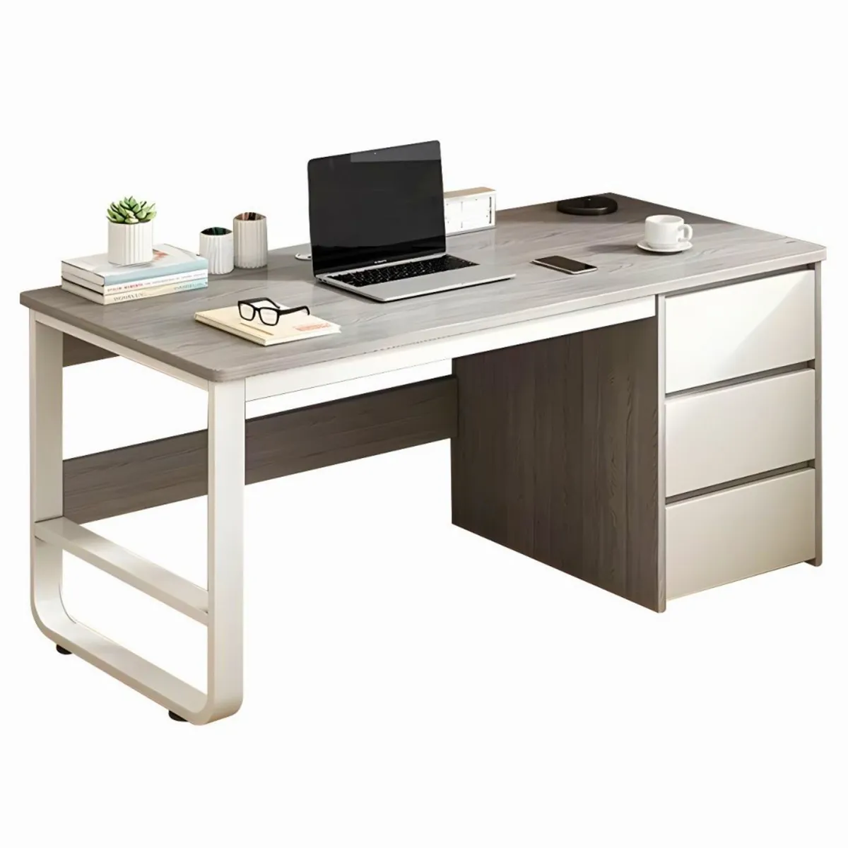 ESCRITORIO TODO PRODUCTOS EJECUTIVO METAL 3 CAJONES GRIS - 2