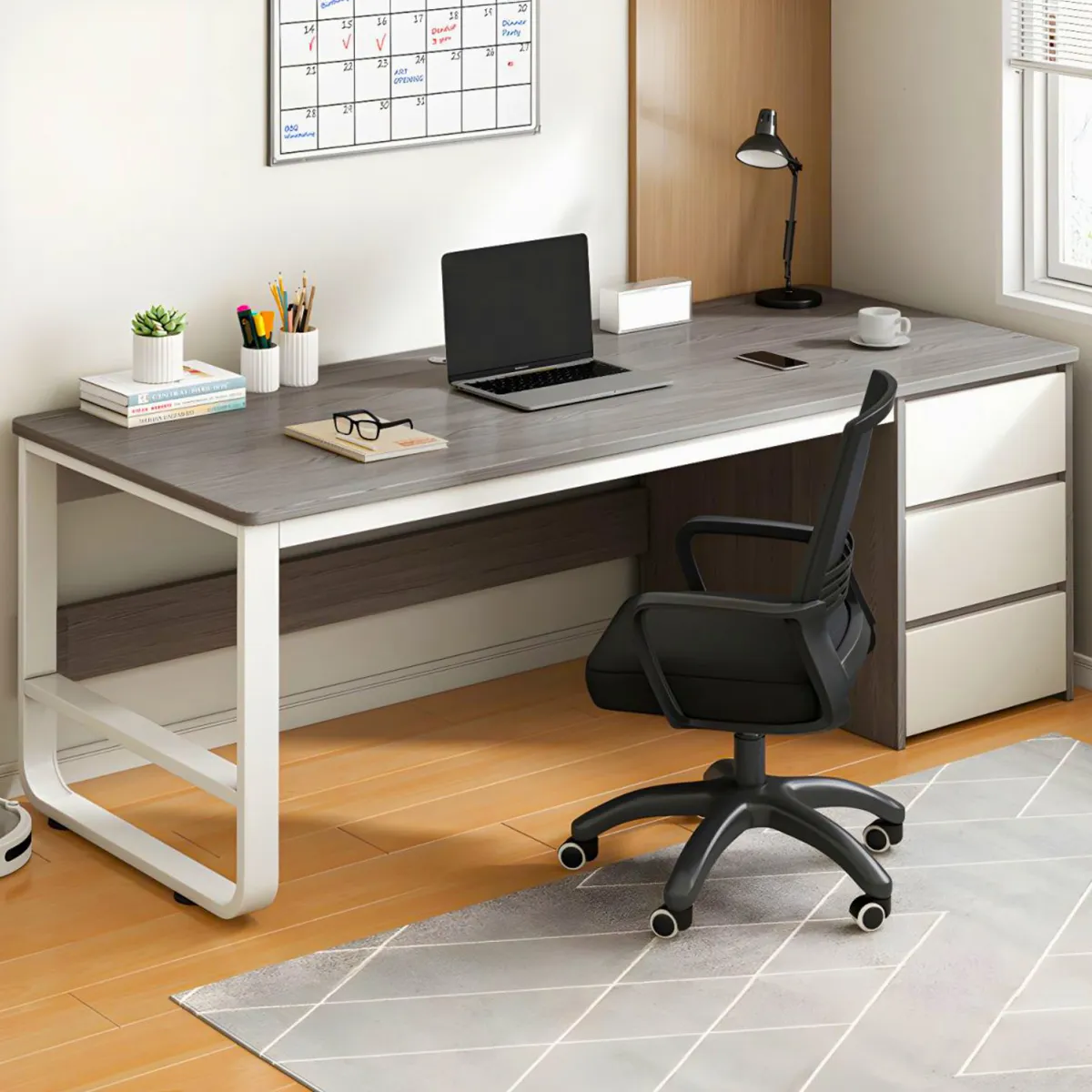ESCRITORIO TODO PRODUCTOS EJECUTIVO METAL 3 CAJONES GRIS - 3