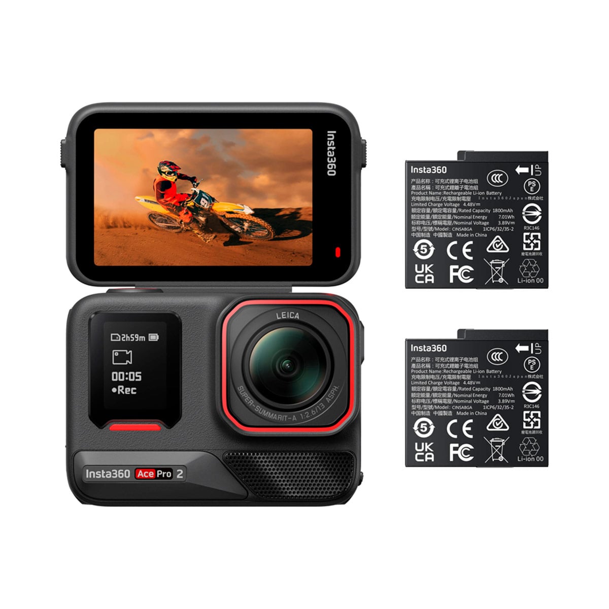 CÁMARA VÍDEO DEPORTIVA INSTA360 ACE PRO 2 DUAL BATTERY USB