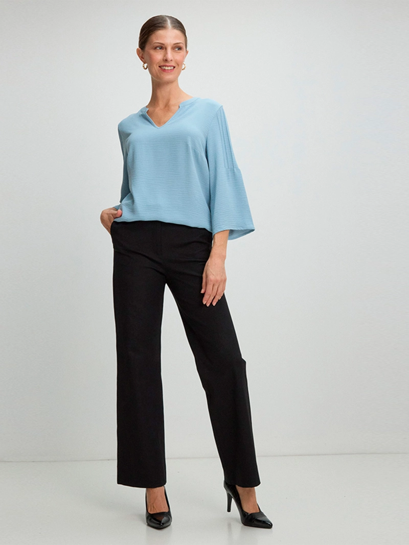 BLUSA MUJER MA GRIFFE MANGA LARGA CUELLO MAO - 1
