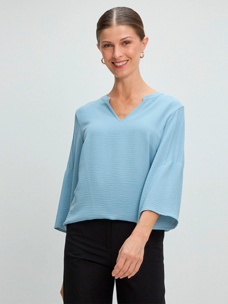 BLUSA MUJER MA GRIFFE MANGA LARGA CUELLO MAO - 3