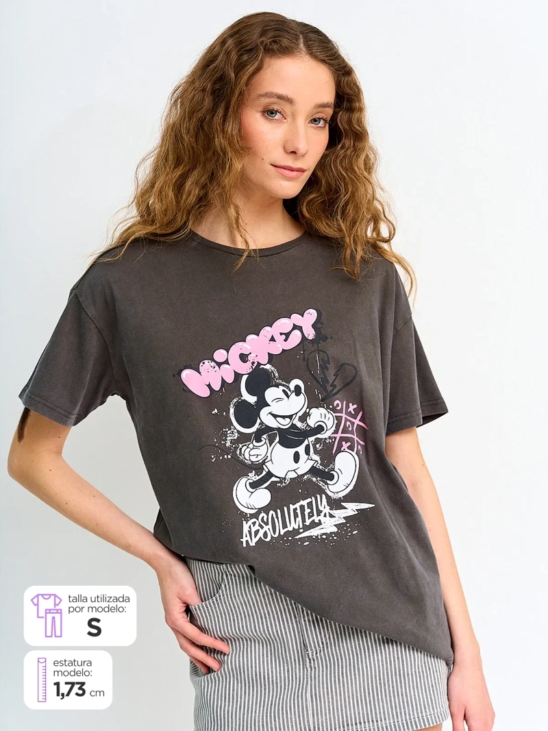 POLERA MUJER INDEX ALGODÓN MANGA CORTA MICKEY - 1