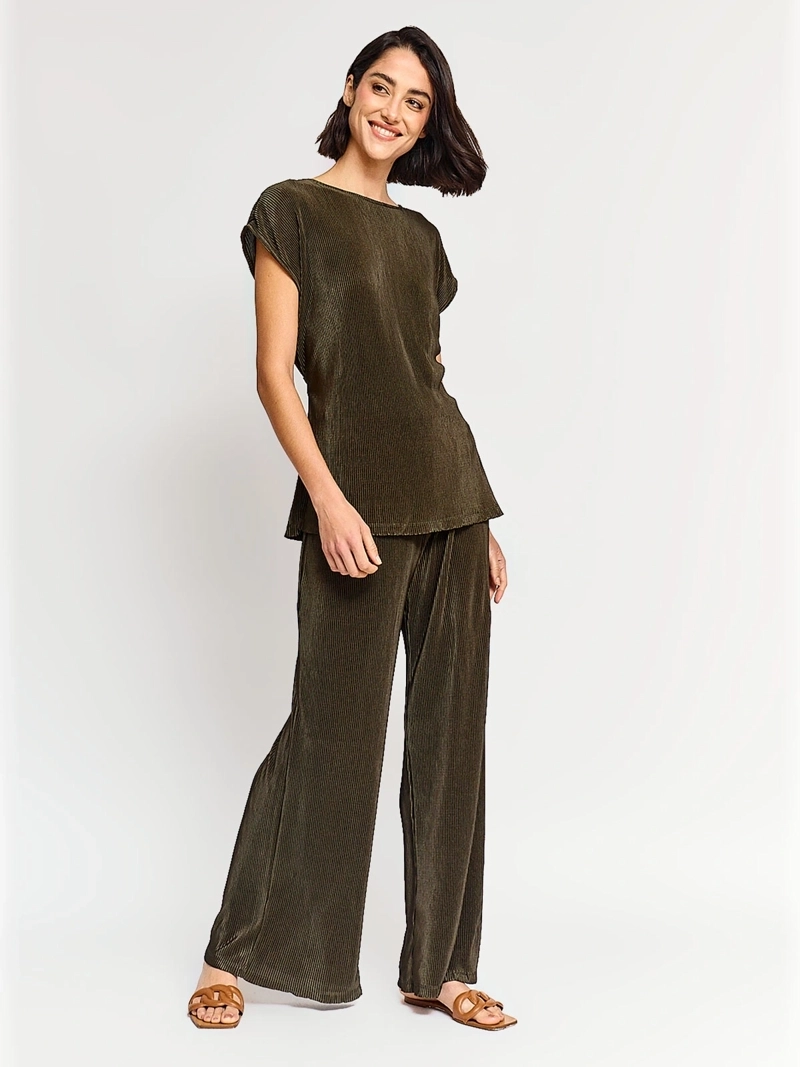 BLUSA MUJER REGATTA MANGA CORTA PLISADA LAZO - 4