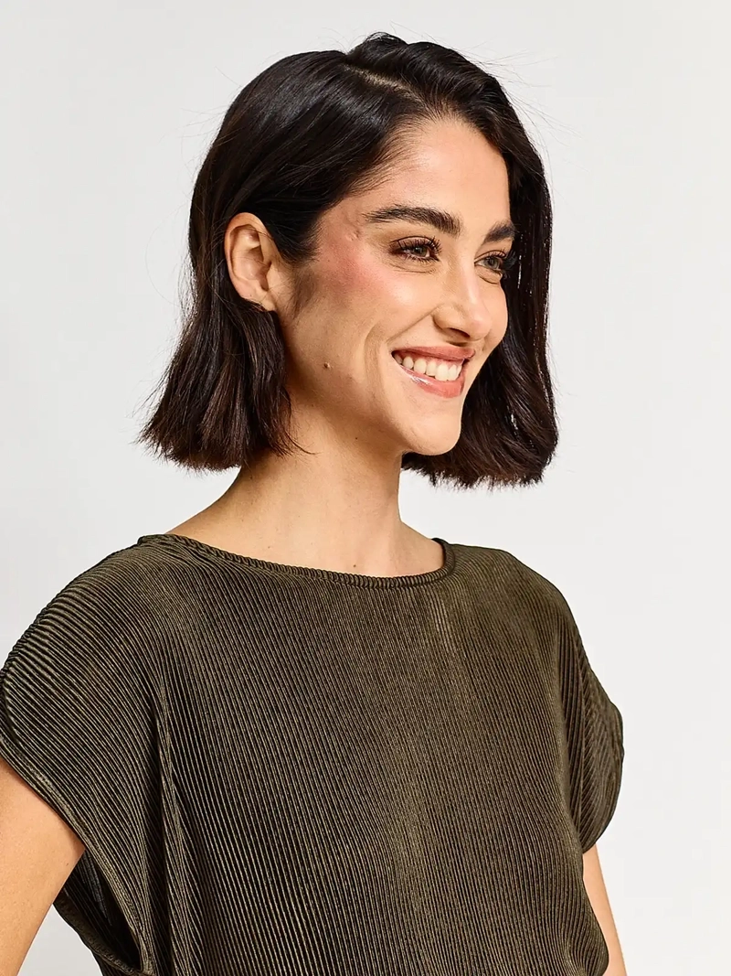 BLUSA MUJER REGATTA MANGA CORTA PLISADA LAZO - 3