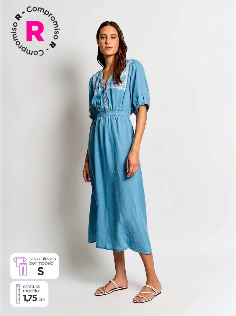VESTIDO MUJER AZIZ LARGO DENIM - 1