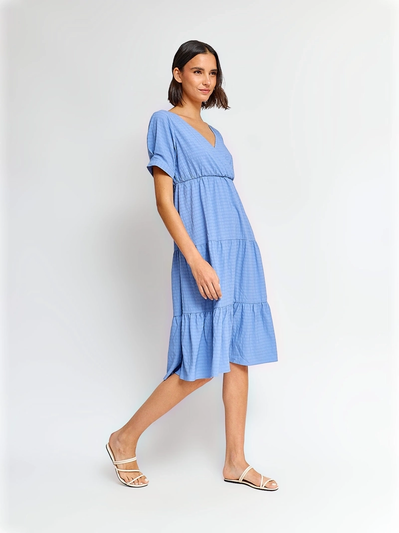 VESTIDO MUJER REGATTA CORTO ESCOTE CRUZADO MANGA GLOBO - 2
