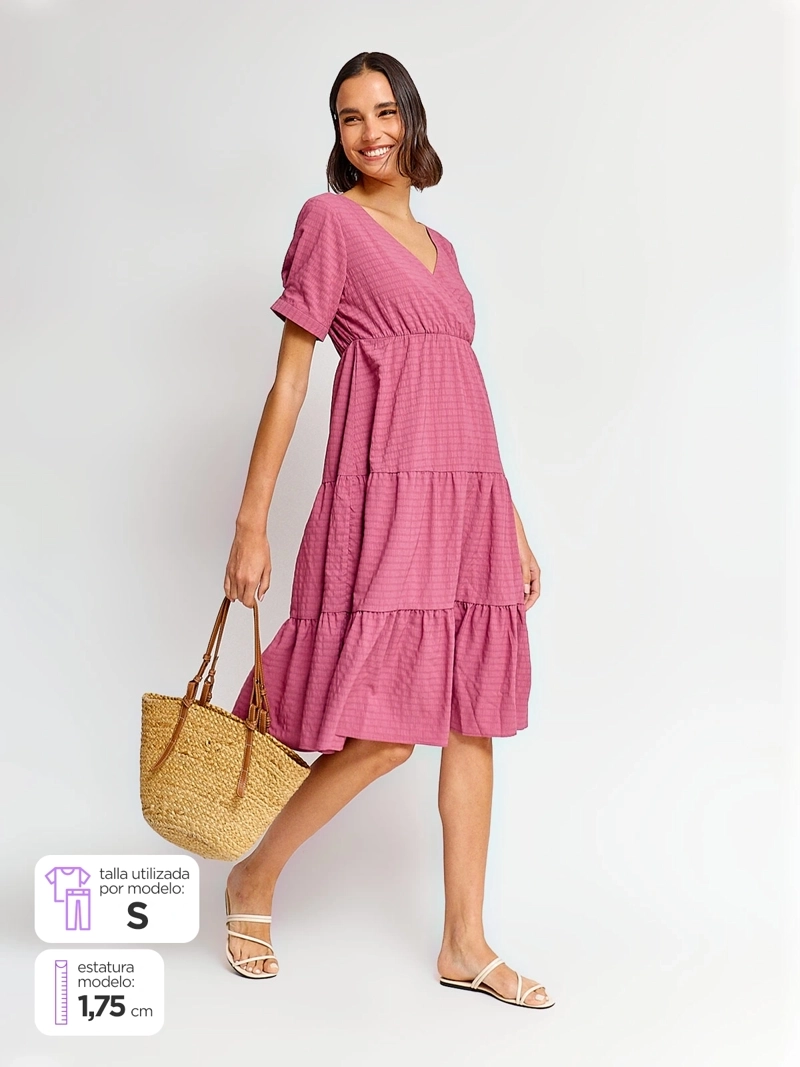 REGATTA VESTIDO MUJER REGATTA CORTO ESCOTE CRUZADO MANGA GLOBO