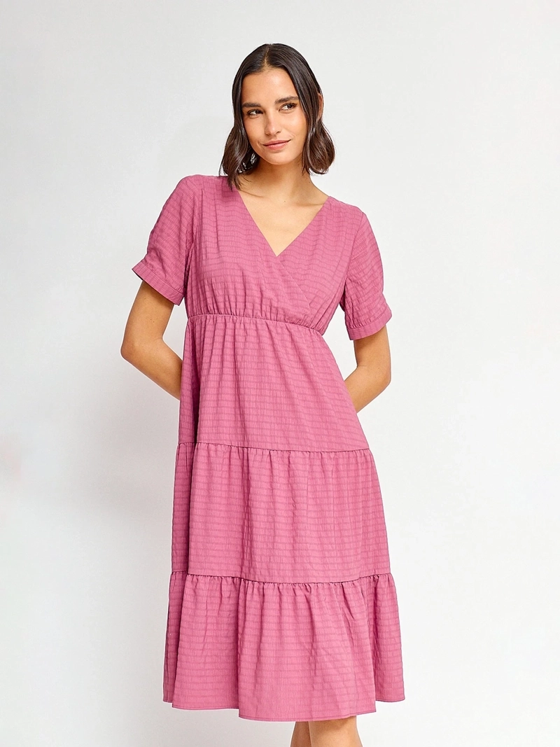 VESTIDO MUJER REGATTA CORTO ESCOTE CRUZADO MANGA GLOBO - 2