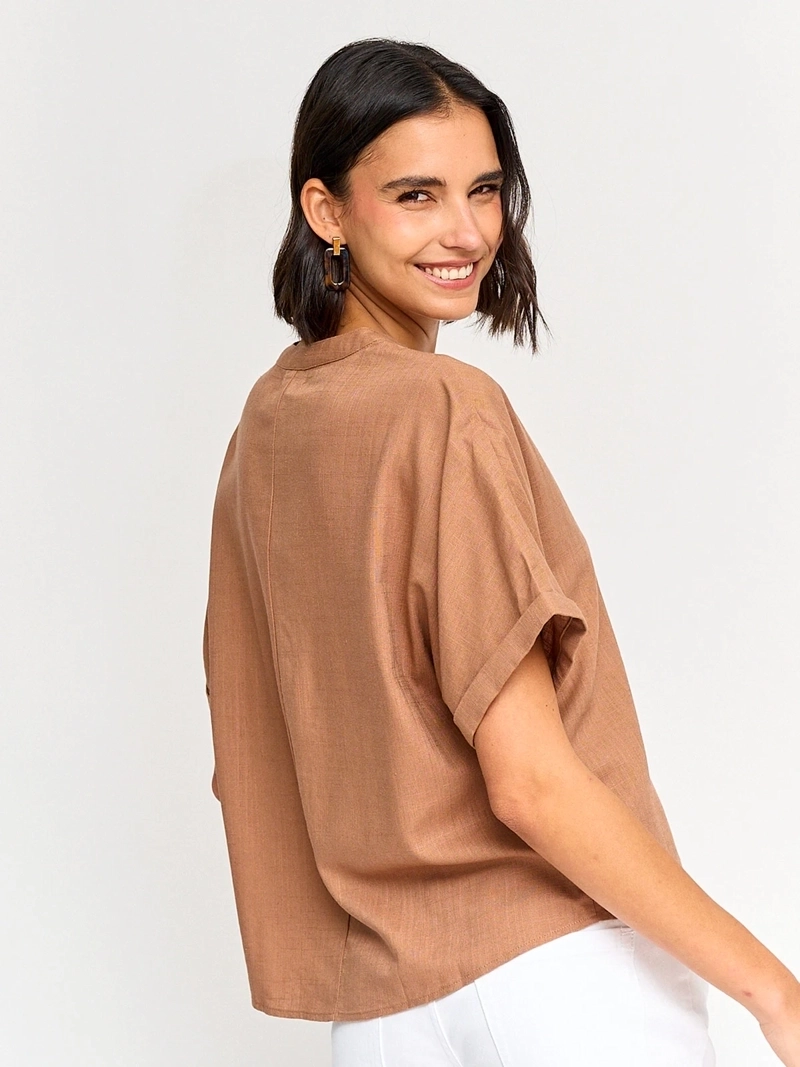 BLUSA MUJER REGATTA LINO CUELLO MAO MANGA CORTA - 2