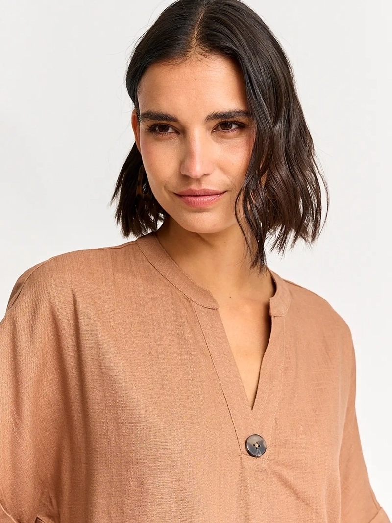 BLUSA MUJER REGATTA LINO CUELLO MAO MANGA CORTA - 3