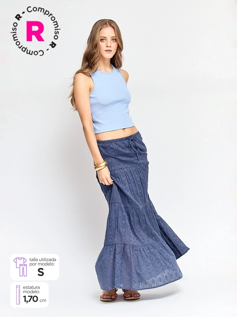 FALDA MUJER AEROPOSTALE ALGODÓN TEXTURA - 1