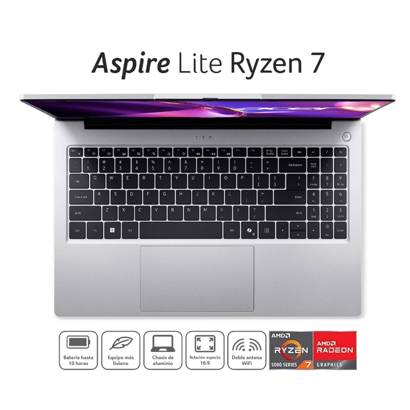 NOTEBOOK ACER ASPIRE LITE LAPTOP AL15-41P-R0ZY-2 AMD RYZEN 7 8 GB RAM 512 GB SSD 15.6" FHD - 4