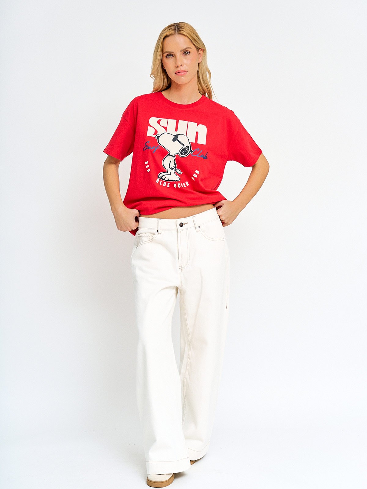 POLERA MUJER INDEX ALGODÓN MANGA CORTA SNOOPY - 4