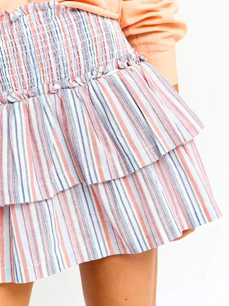 FALDA CORTA ALGODÓN MUJER AEROPOSTALE CELESTE - 4