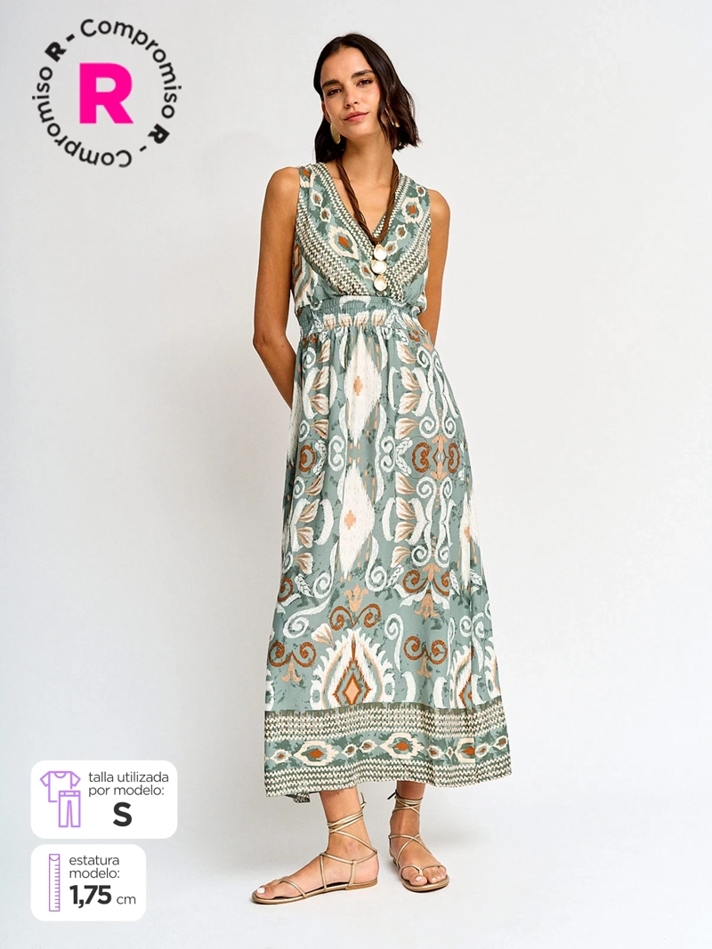 VESTIDO MUJER TATIENNE LARGO ESCOTE CRUZADO - 1