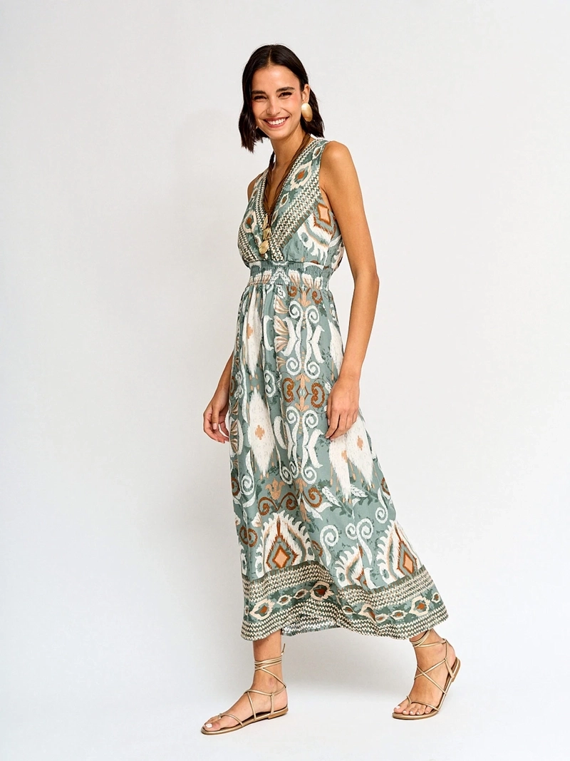 VESTIDO MUJER TATIENNE LARGO ESCOTE CRUZADO - 2