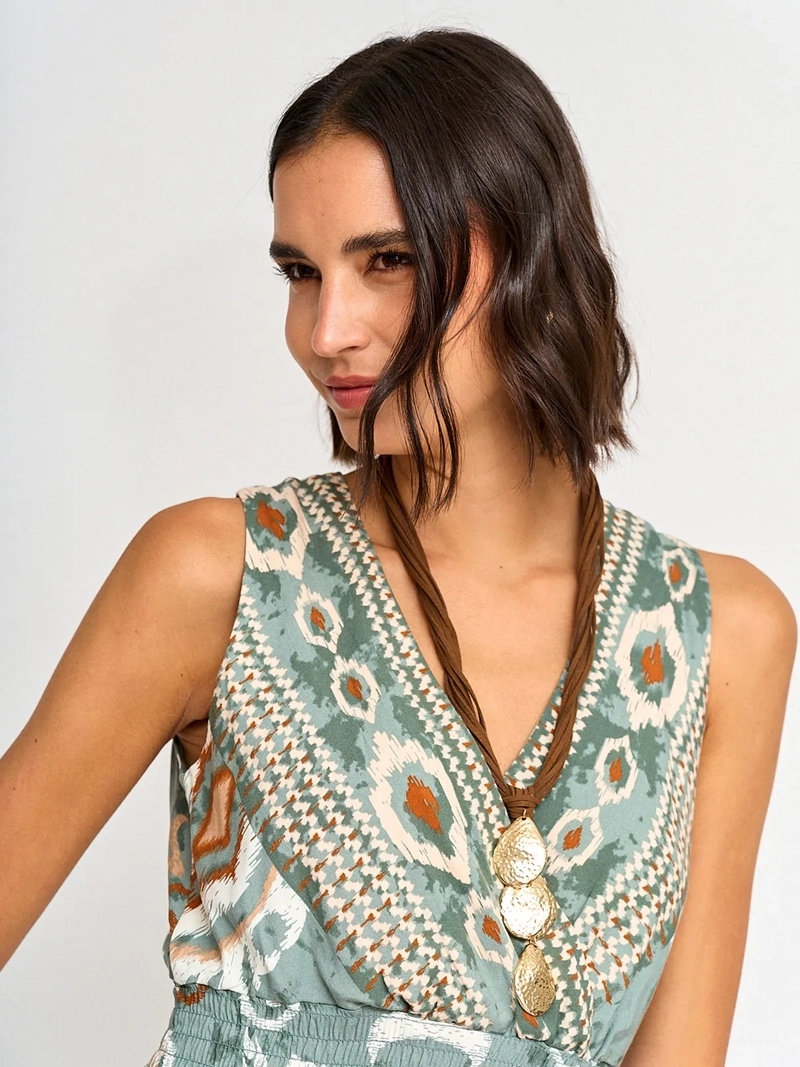 VESTIDO MUJER TATIENNE LARGO ESCOTE CRUZADO - 4