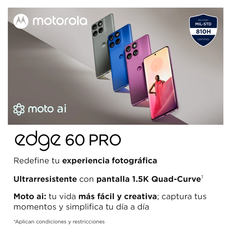 SMARTPHONE MOTOROLA EDGE 60 PRO 512GB 12GB RAM 50MP 6.6” - 8
