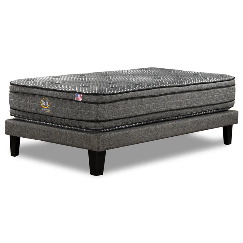 CAMA SERTA EUROPEA + RESPALDO TIGNES ADVANTAGE DUAL 1.5 PLAZAS PLATA - 3