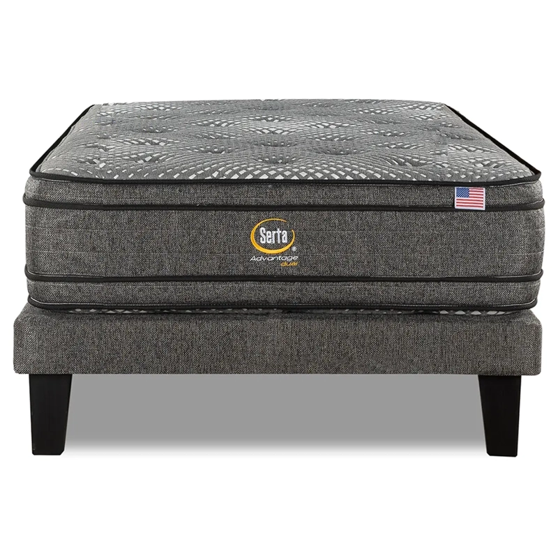 CAMA SERTA EUROPEA + RESPALDO TIBET ADVANTAGE DUAL 1.5 PLAZAS GRIS - 2