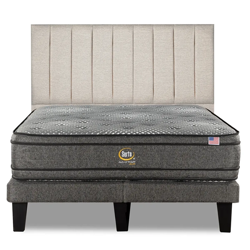 CAMA SERTA EUROPEA + RESPALDO TIBET ADVANTAGE DUAL KING ARENA - 1