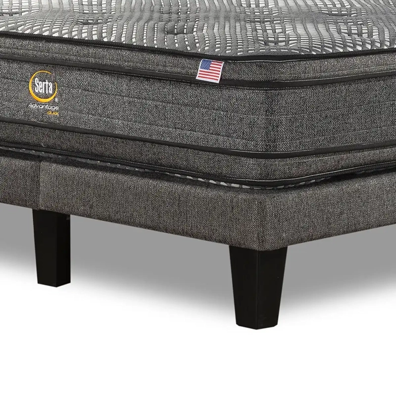 CAMA SERTA EUROPEA + RESPALDO TIGNES ADVANTAGE DUAL KING PLATA - 6