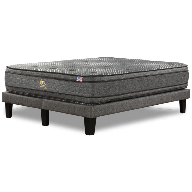 CAMA SERTA EUROPEA + RESPALDO TIBET ADVANTAGE DUAL 2 PLAZAS GRIS - 3