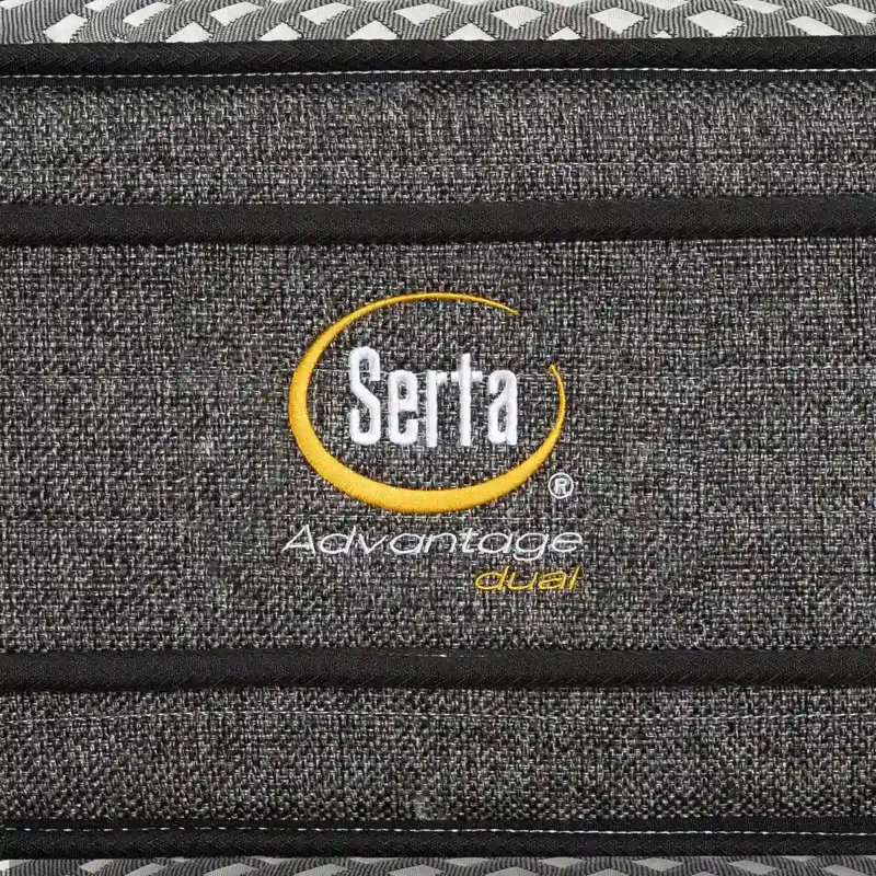 CAMA SERTA EUROPEA + RESPALDO TIBET ADVANTAGE DUAL 2 PLAZAS GRIS - 7