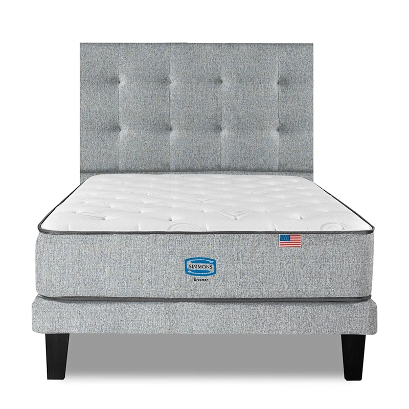 CAMA EUROPEA SERTA DREAMER 1.5PL + RESPALDO TIGNES PLATA  - 1