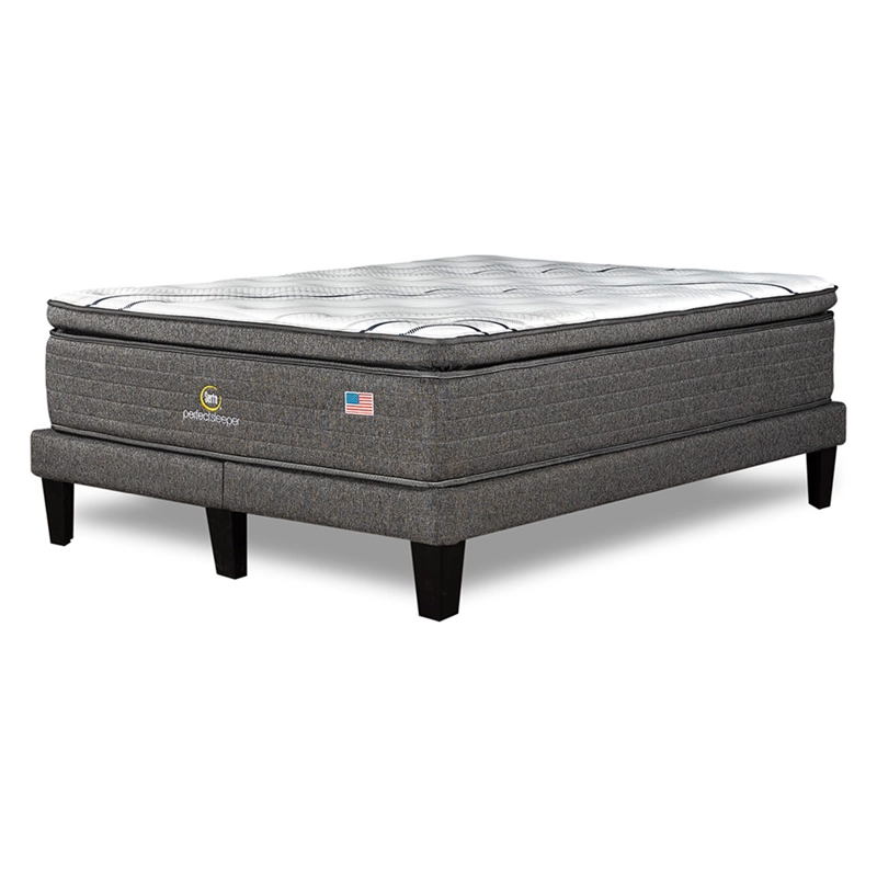 CAMA EUROPEA SERTA PERFECT SLEEPER 2PL B/D + RESPALDO TIBET PLATA  - 4