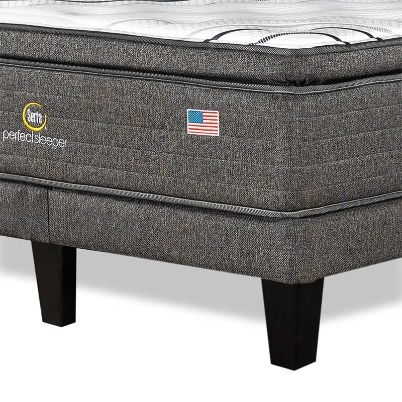 CAMA EUROPEA SERTA PERFECT SLEEPER 2PL B/D + RESPALDO TIBET PLATA  - 5