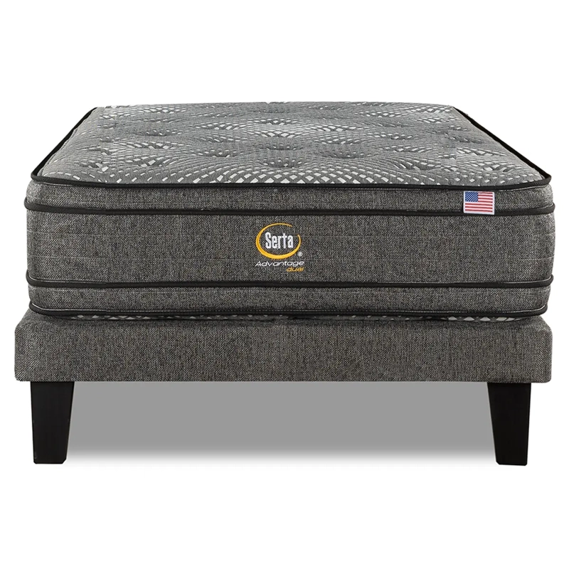 CAMA SERTA EUROPEA ADVANTAGE DUAL 1.5 PLAZAS GRIS - 2