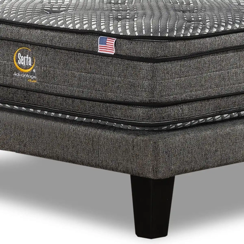 CAMA SERTA EUROPEA ADVANTAGE DUAL 1.5 PLAZAS GRIS - 5