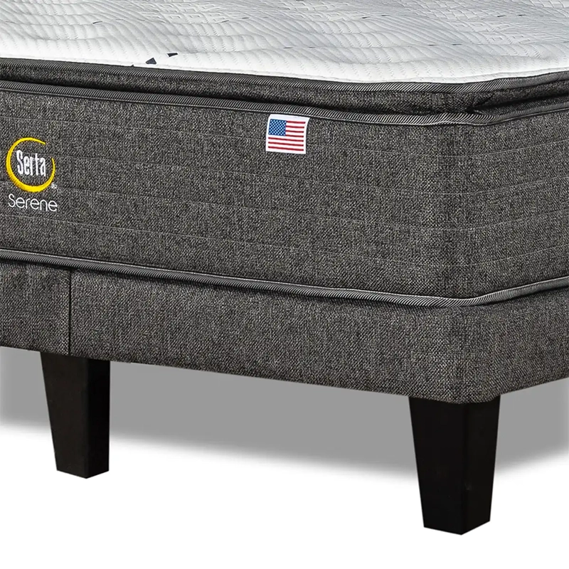 CAMA EUROPEA SERTA SERENE 2PL B/D + RESPALDO TIBET GRIS - 5
