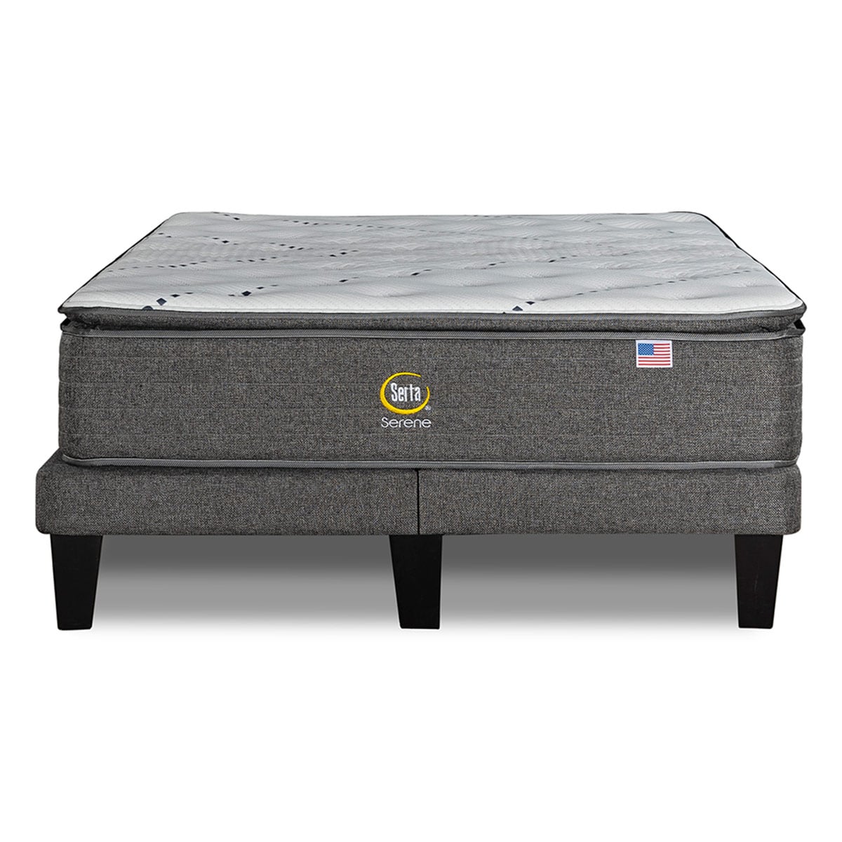 CAMA EUROPEA SERTA SERENE 2PL B/D + RESPALDO TIBET PLATA - 3