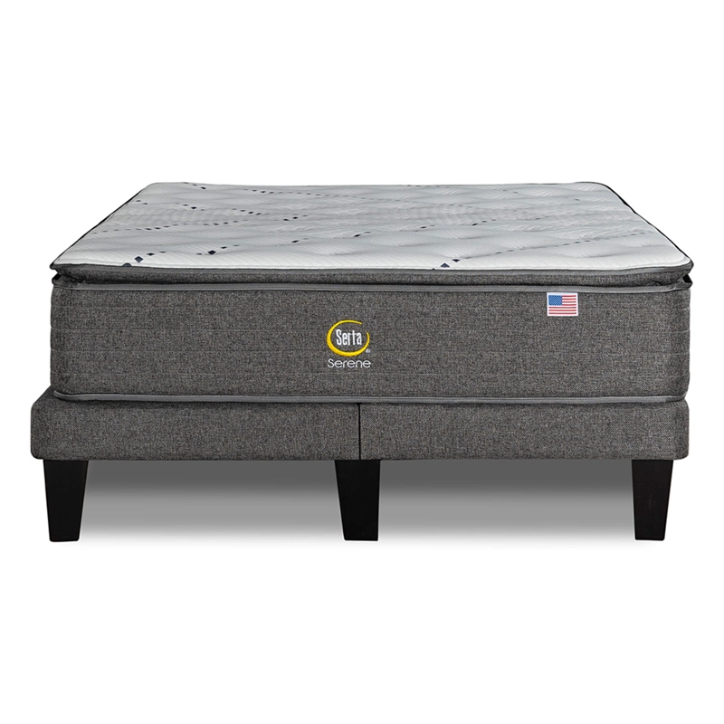 CAMA EUROPEA SERTA SERENE KING B/D + RESPALDO TIBET PLATA - 3