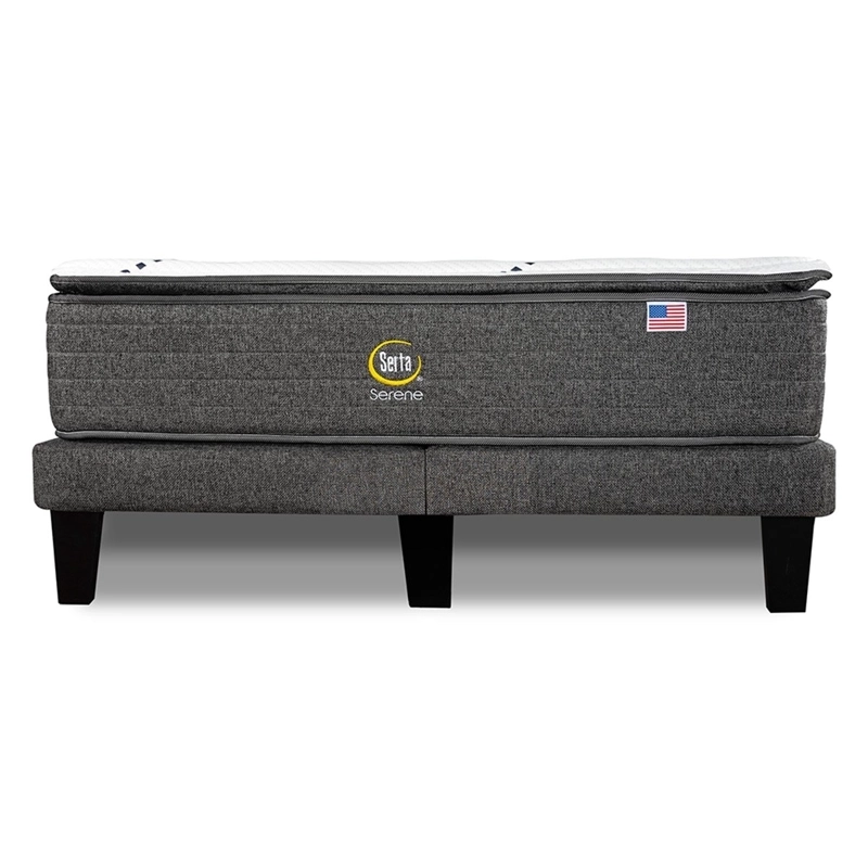 CAMA EUROPEA SERTA SERENE KING B/D + RESPALDO TIGNES GRIS - 5