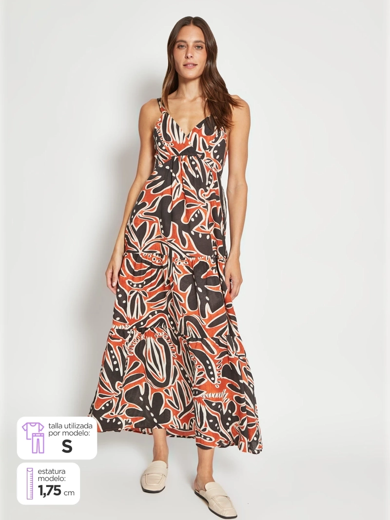 VESTIDO MUJER REGATTA ALGODÓN LARGO MANGA VUELOS ESTAMPADO - 1