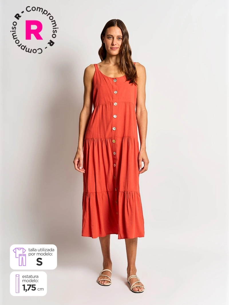 REGATTA VESTIDO MUJER REGATTA LARGO TIRANTES BOTONES PERLADOS