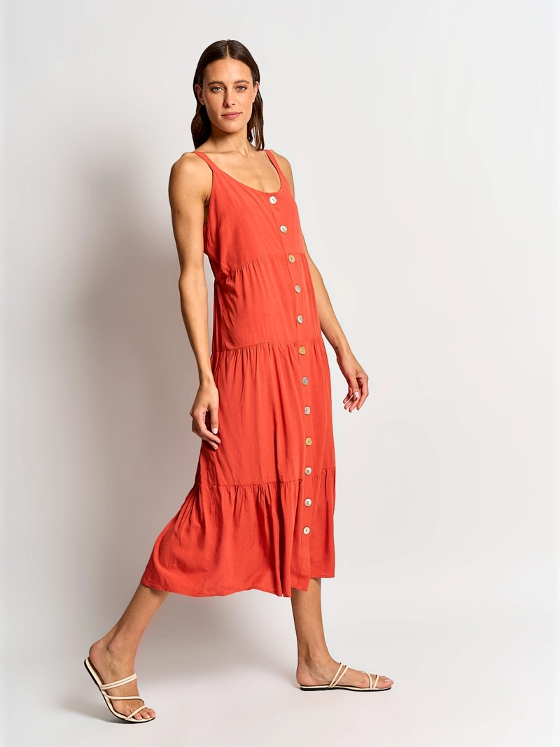 VESTIDO MUJER REGATTA LARGO TIRANTES BOTONES PERLADOS - 2
