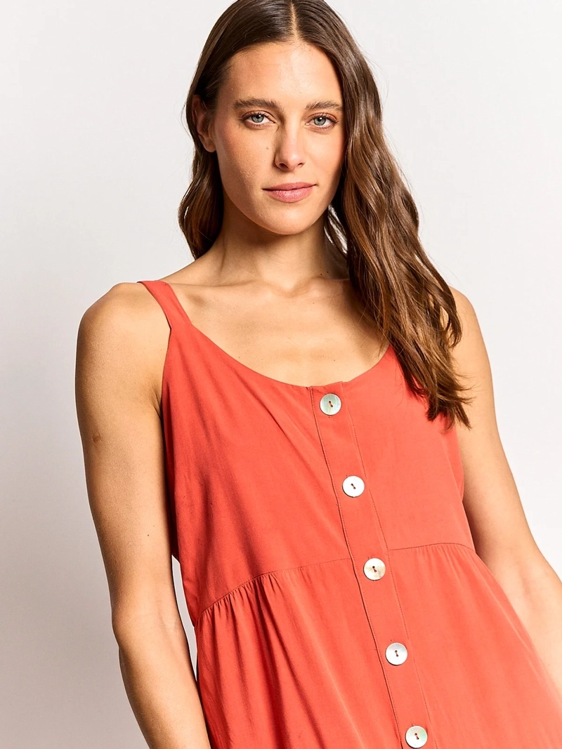 VESTIDO MUJER REGATTA LARGO TIRANTES BOTONES PERLADOS - 4