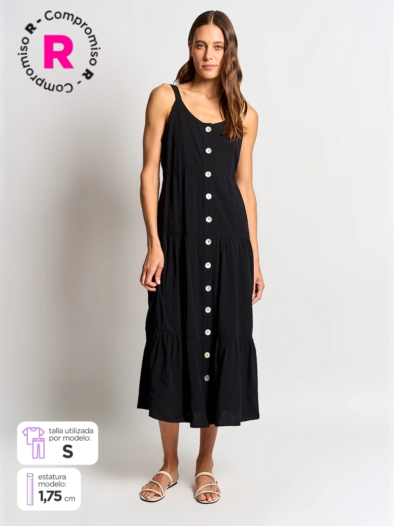 REGATTA VESTIDO MUJER REGATTA LARGO TIRANTES BOTONES PERLADOS